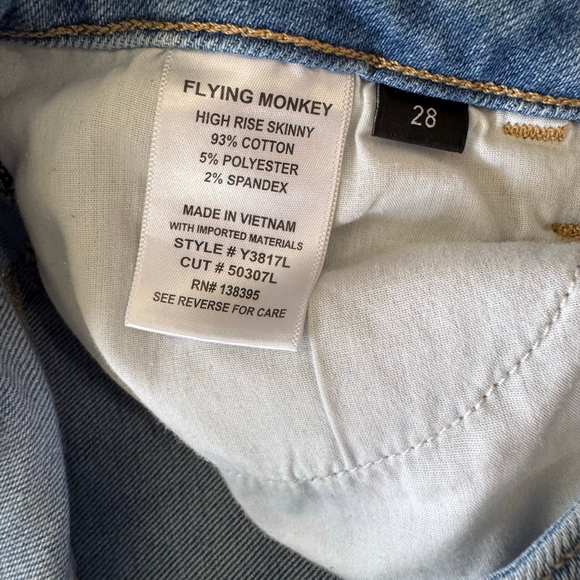 Flying Monkey 5 Button High Rise Skinny Size 28 - Picture 5 of 8
